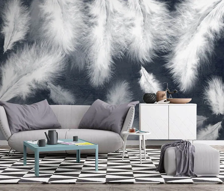 murales de pared plumón y plumas u30616