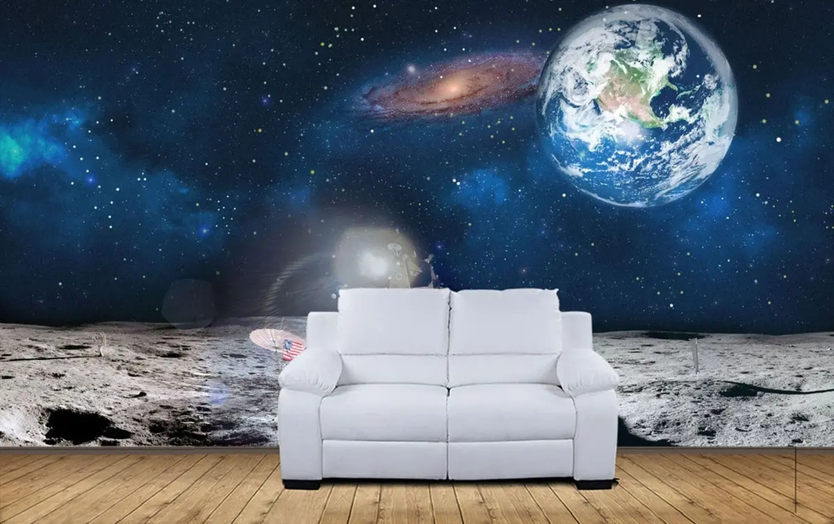 murales de pared Sonda lunar, vista de la Tierra u32021