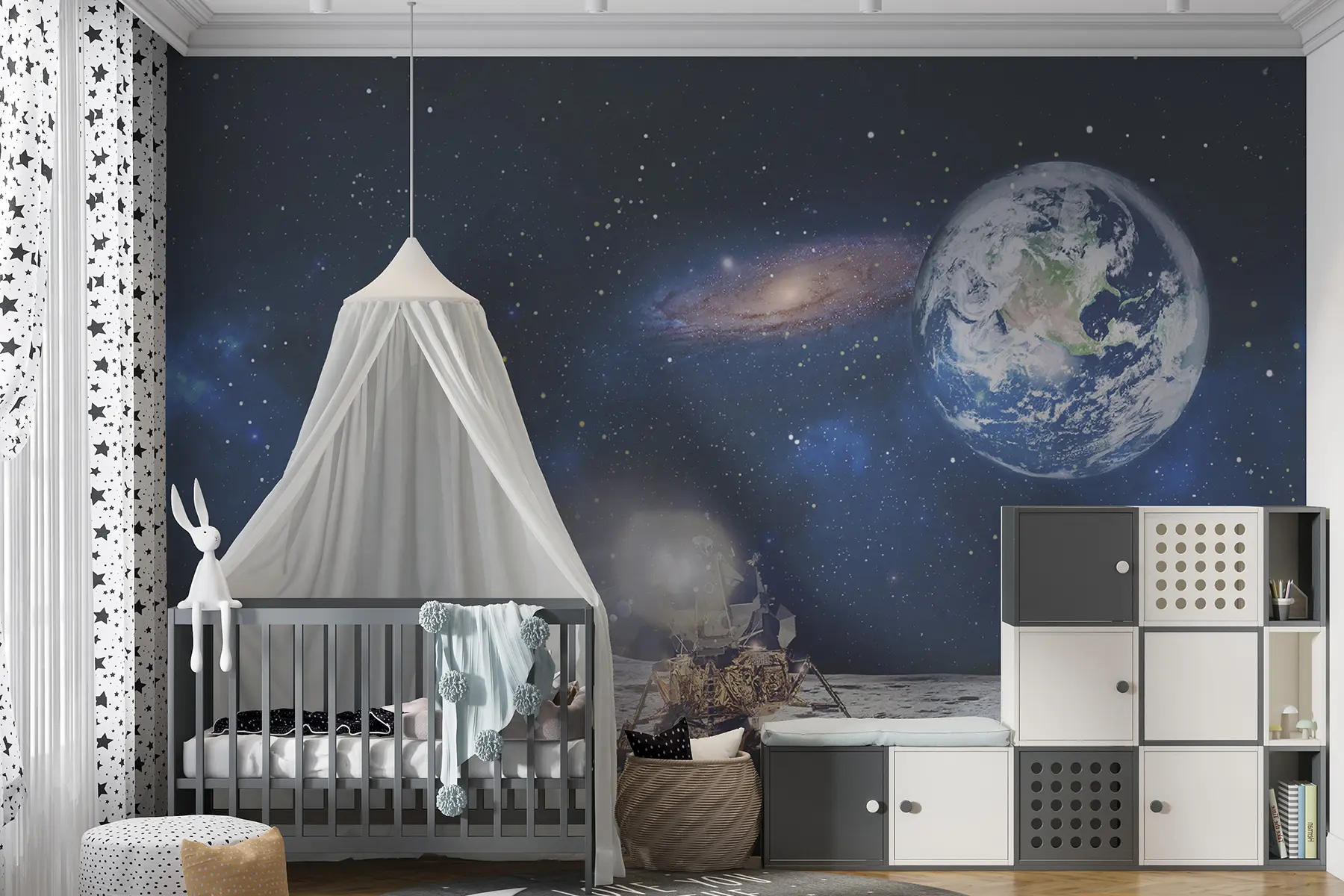 murales de pared Sonda lunar, vista de la Tierra u32021