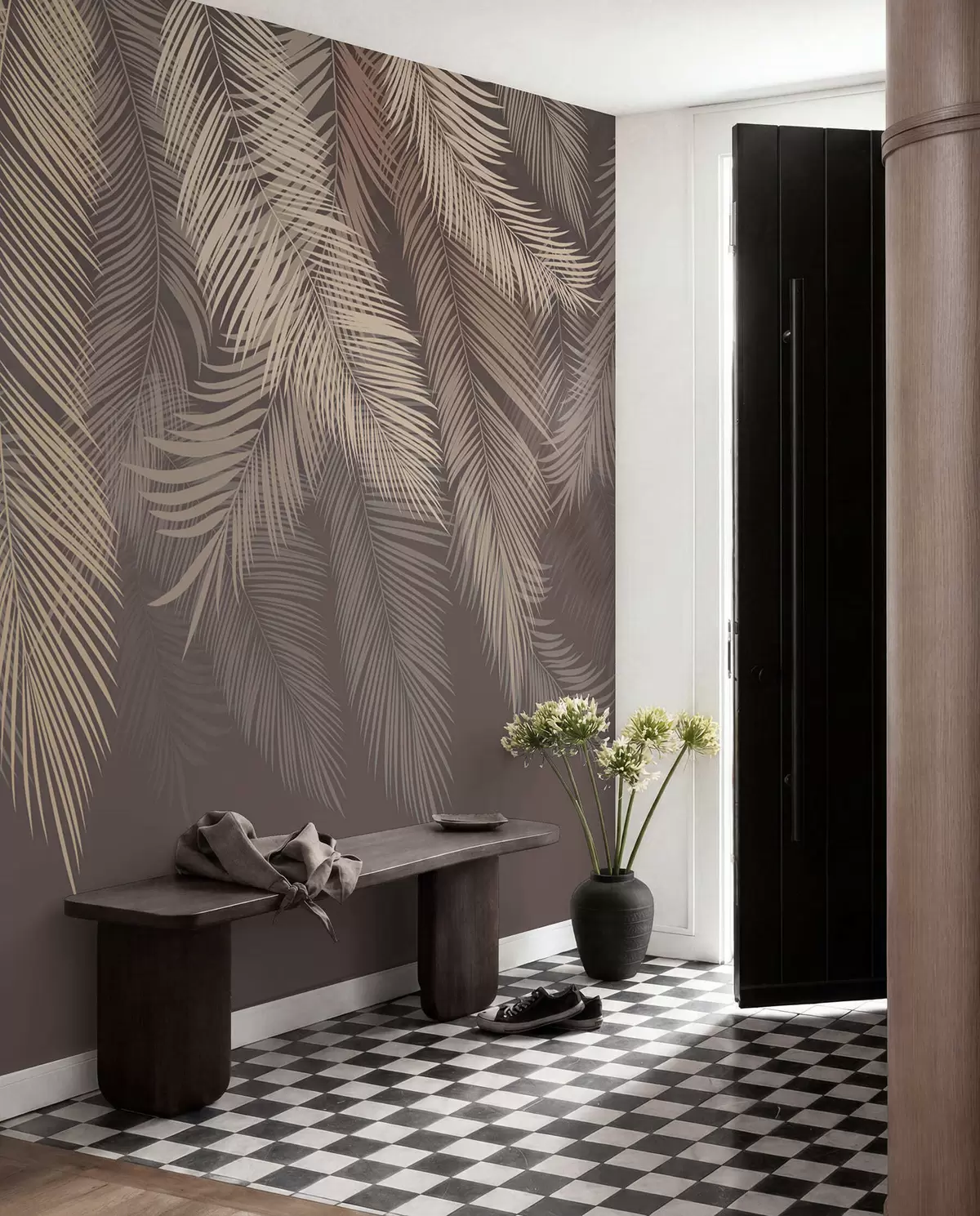 murales de pared Cortina de palmas bronce u48556v1