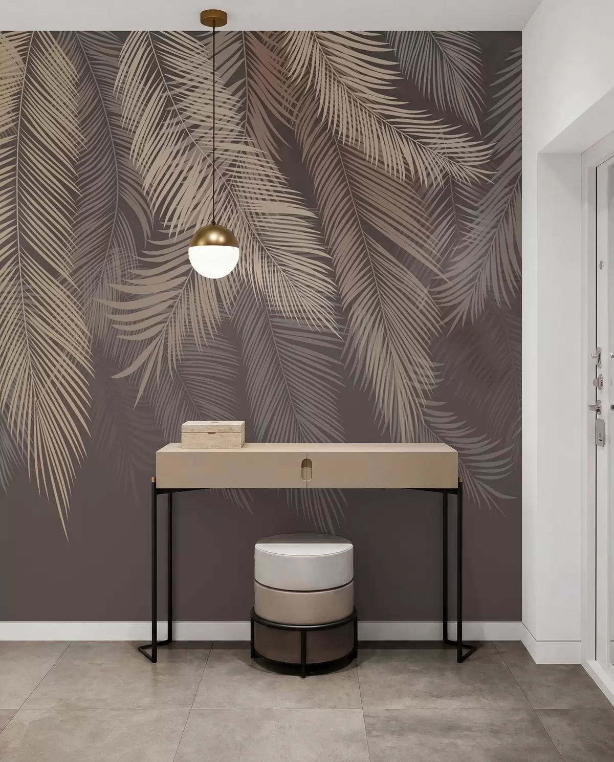 murales de pared Cortina de palmas bronce u48556v1
