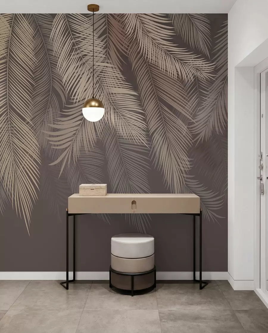 murales de pared Cortina de palmas bronce u48556v1