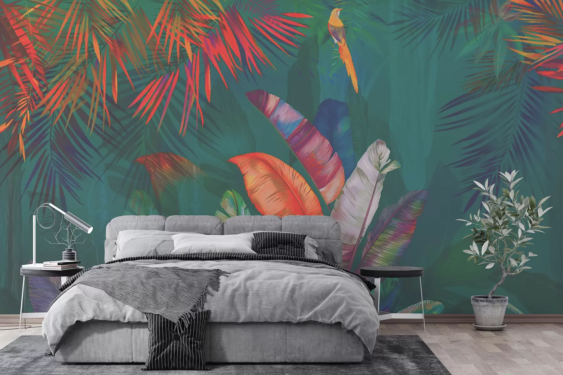 murales de pared Follaje colorido de la selva u50468v2