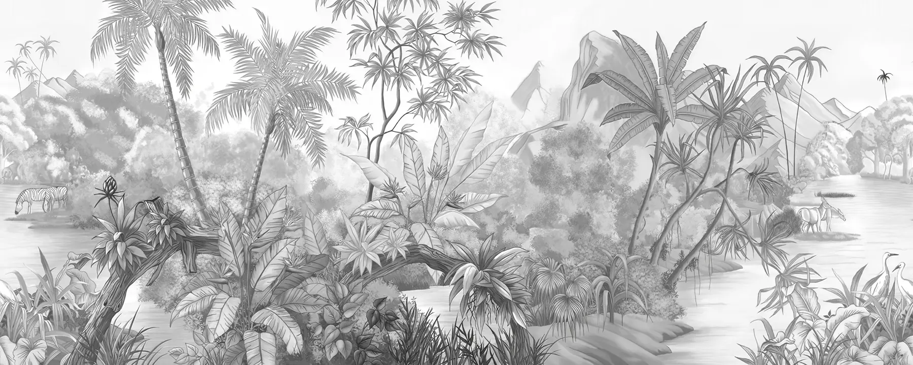 murales de pared Trópicos en blanco y negro u59039