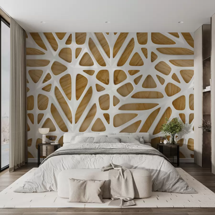 murales de pared Motivo blanco sobre fondo beige u93676