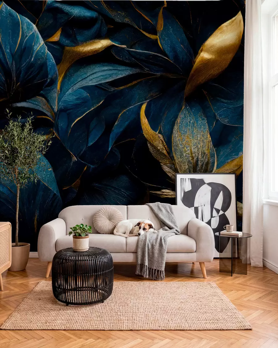 murales de pared Flores reales azules u74140