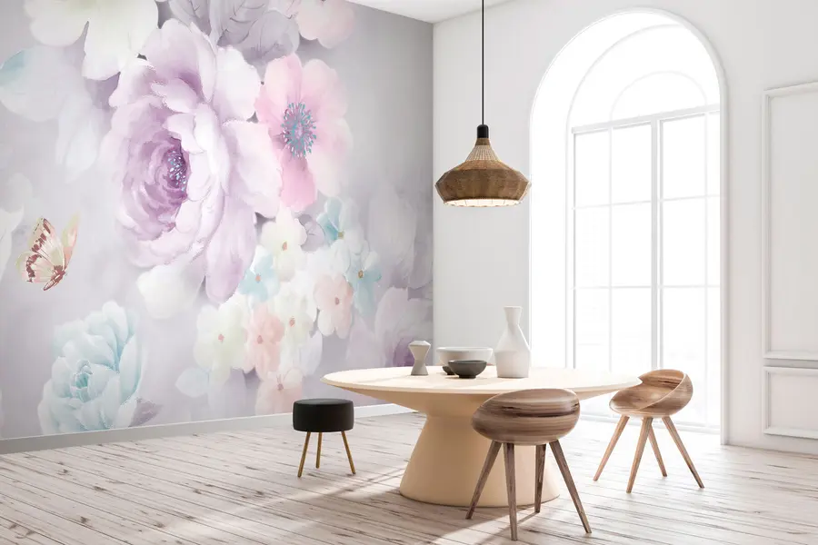 murales de pared Flores de acuarela de peonía u74389