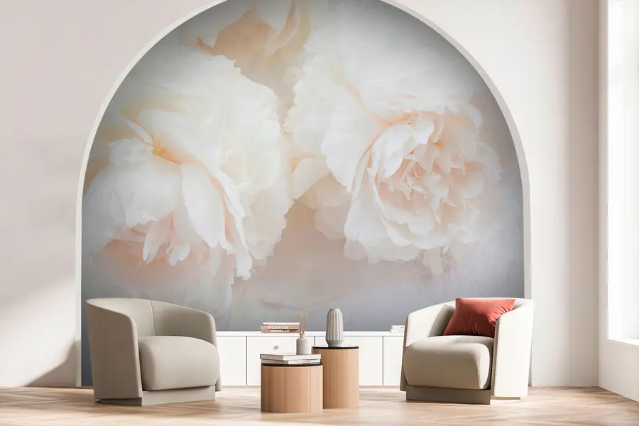 murales de pared Brotes suaves de peonías blancas u74392