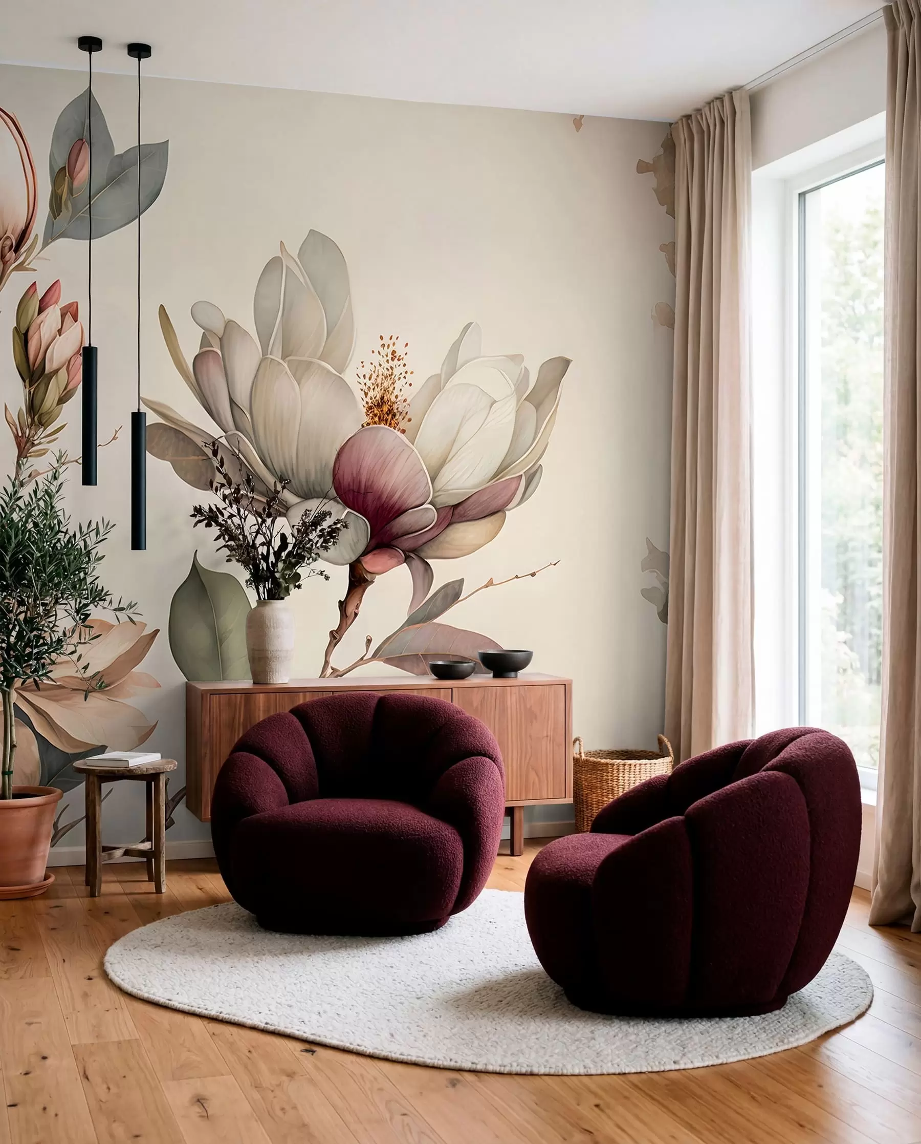 murales de pared Estudio de magnolia u93020