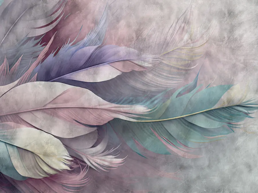 murales de pared Plumas de multicolor u93934