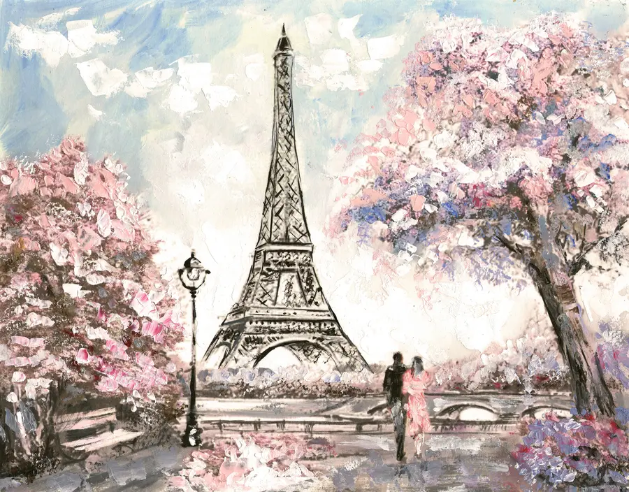 murales de pared Vista de la calle de París u74631