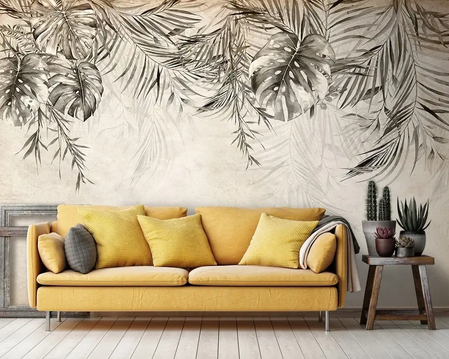 murales de pared Hojas tropicales de acuarela u93896