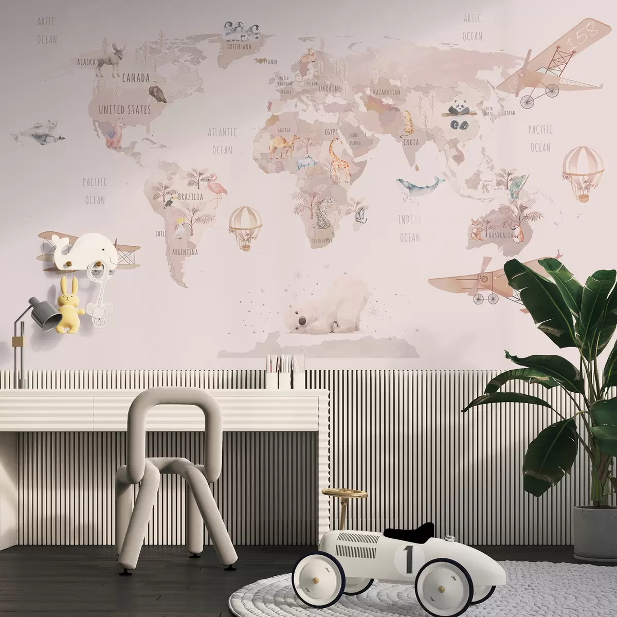 murales de pared Mapa del pequeño aviador u93908