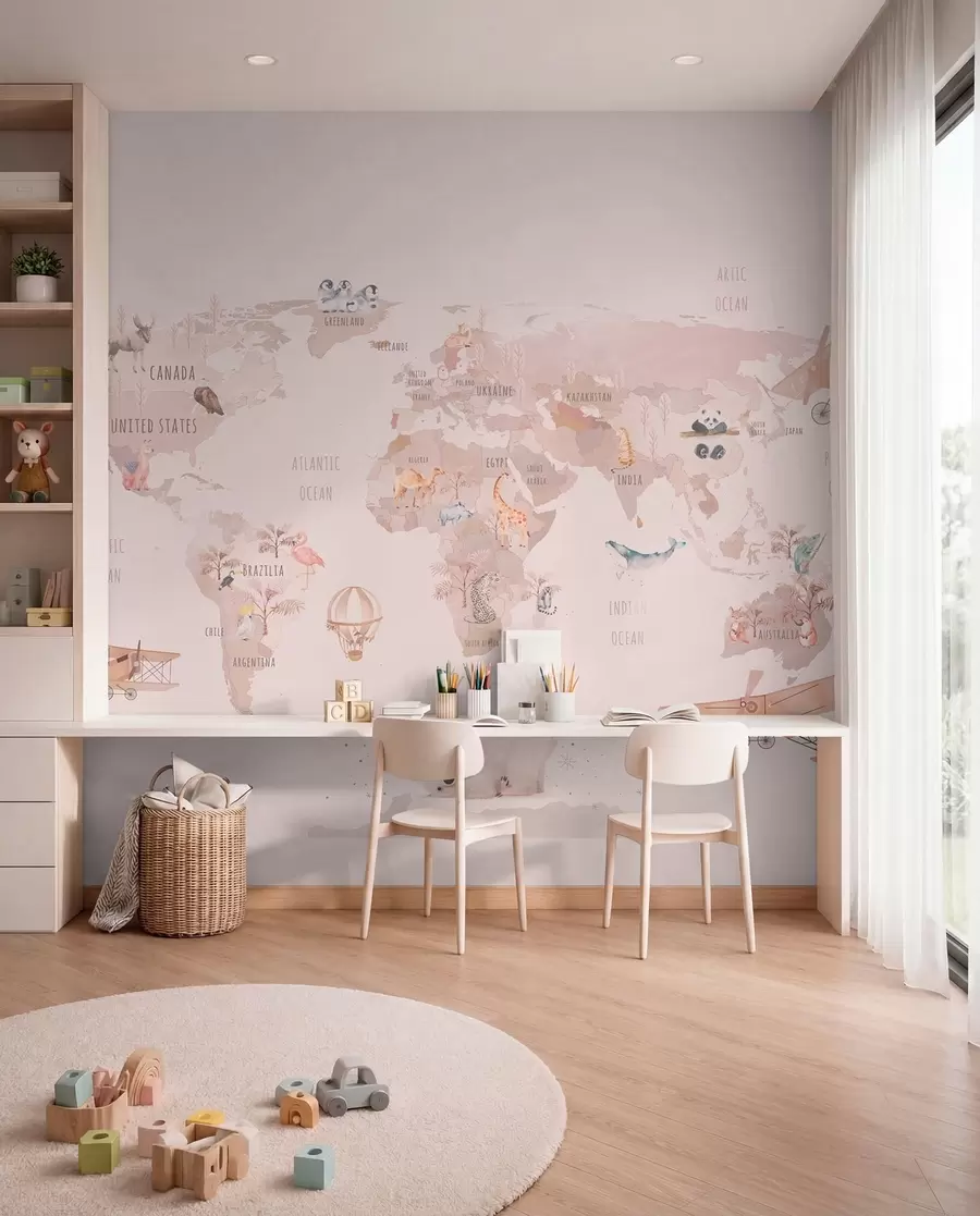 murales de pared Mapa del pequeño aviador u93908