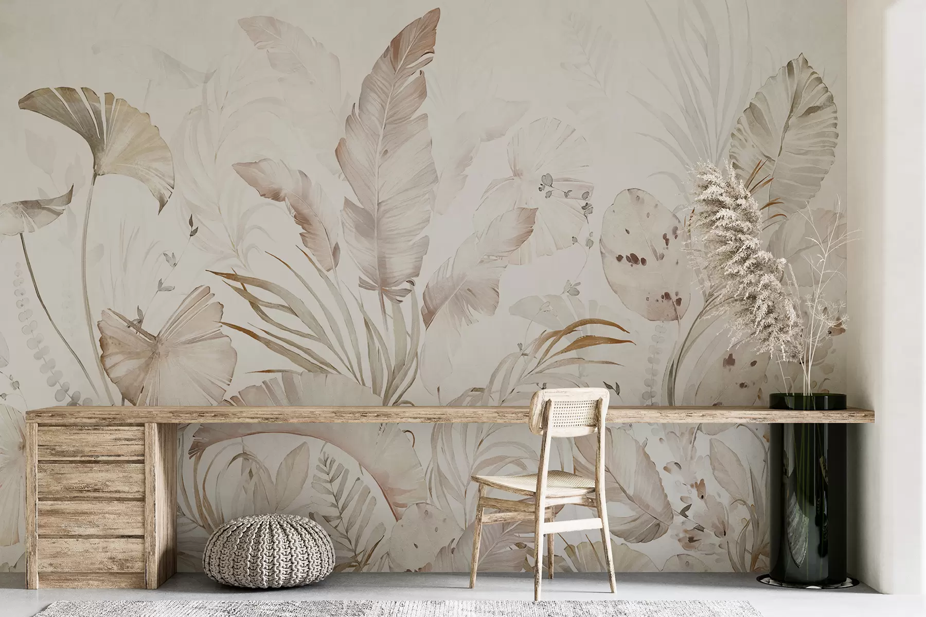 murales de pared Hojas tropicales de acuarela u93967