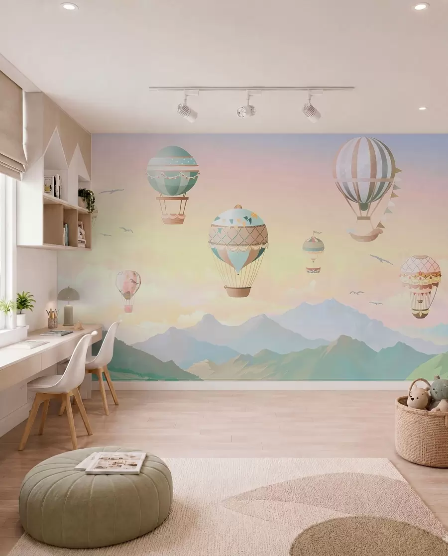 murales de pared Un valle fabuloso con globos u94137