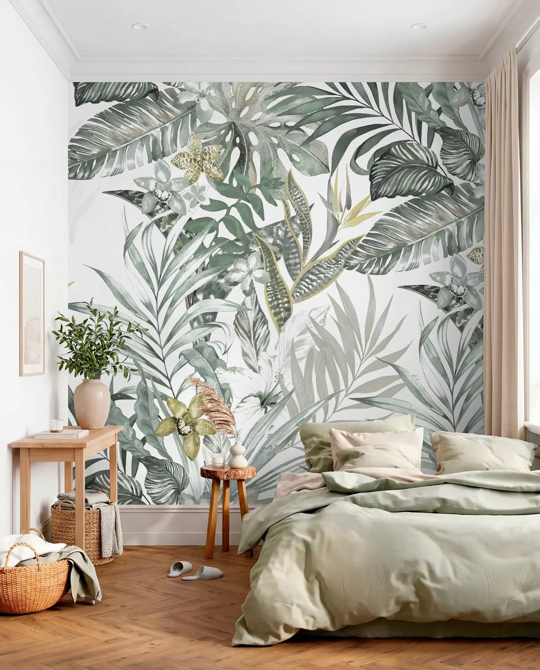 murales de pared Aves en un tejido vegetal u94199