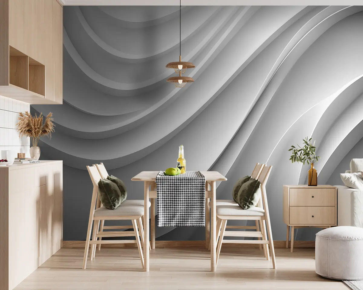 murales de pared Ondas blancas 3d u94078
