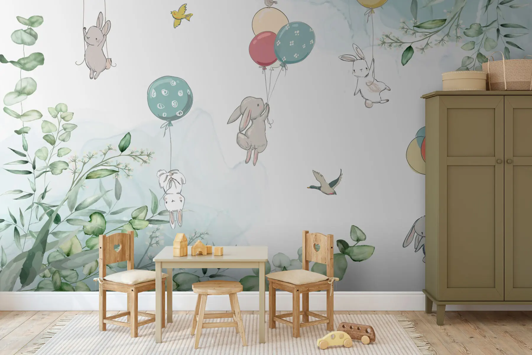 murales de pared Conejitos en globos u94447