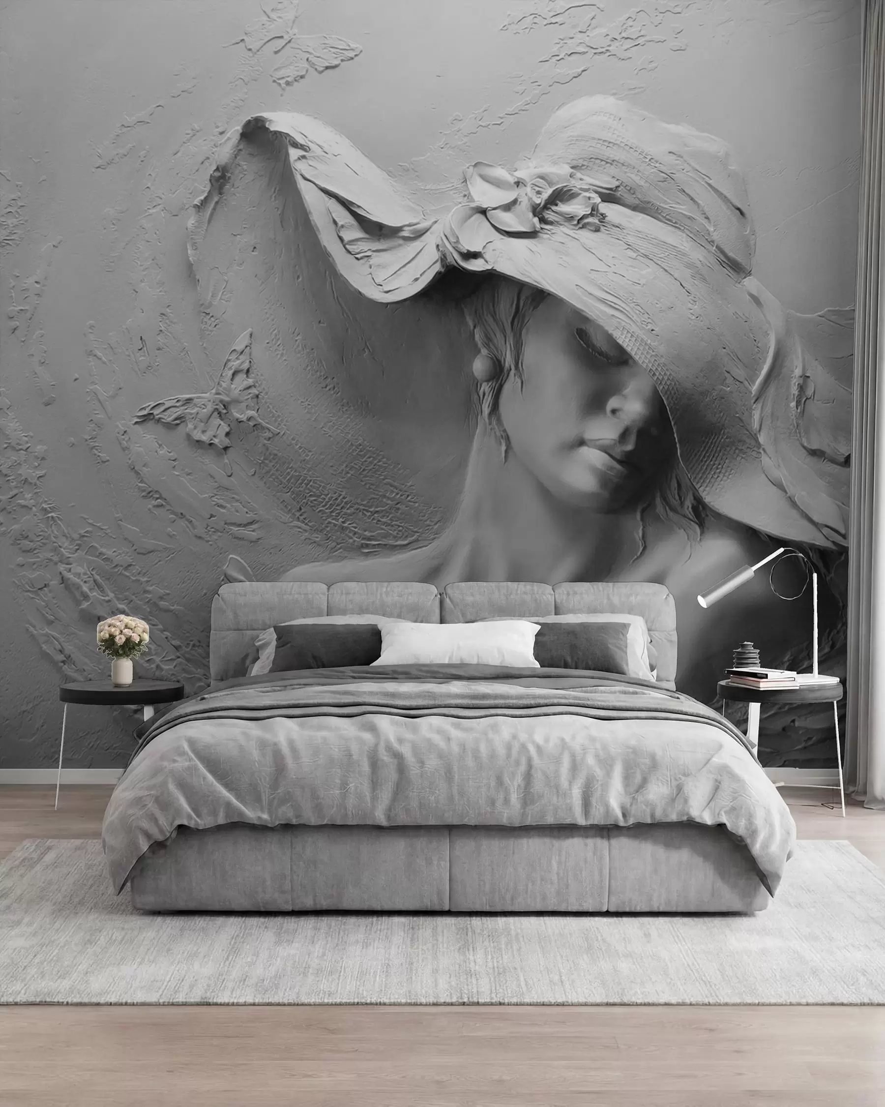 murales de pared Dama con sombrero esculpido u62592