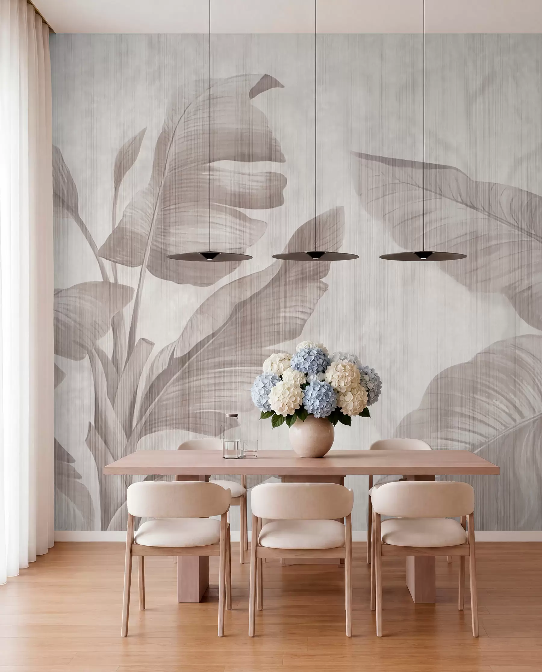 murales de pared Hojas tropicales en estilo grunge u00299