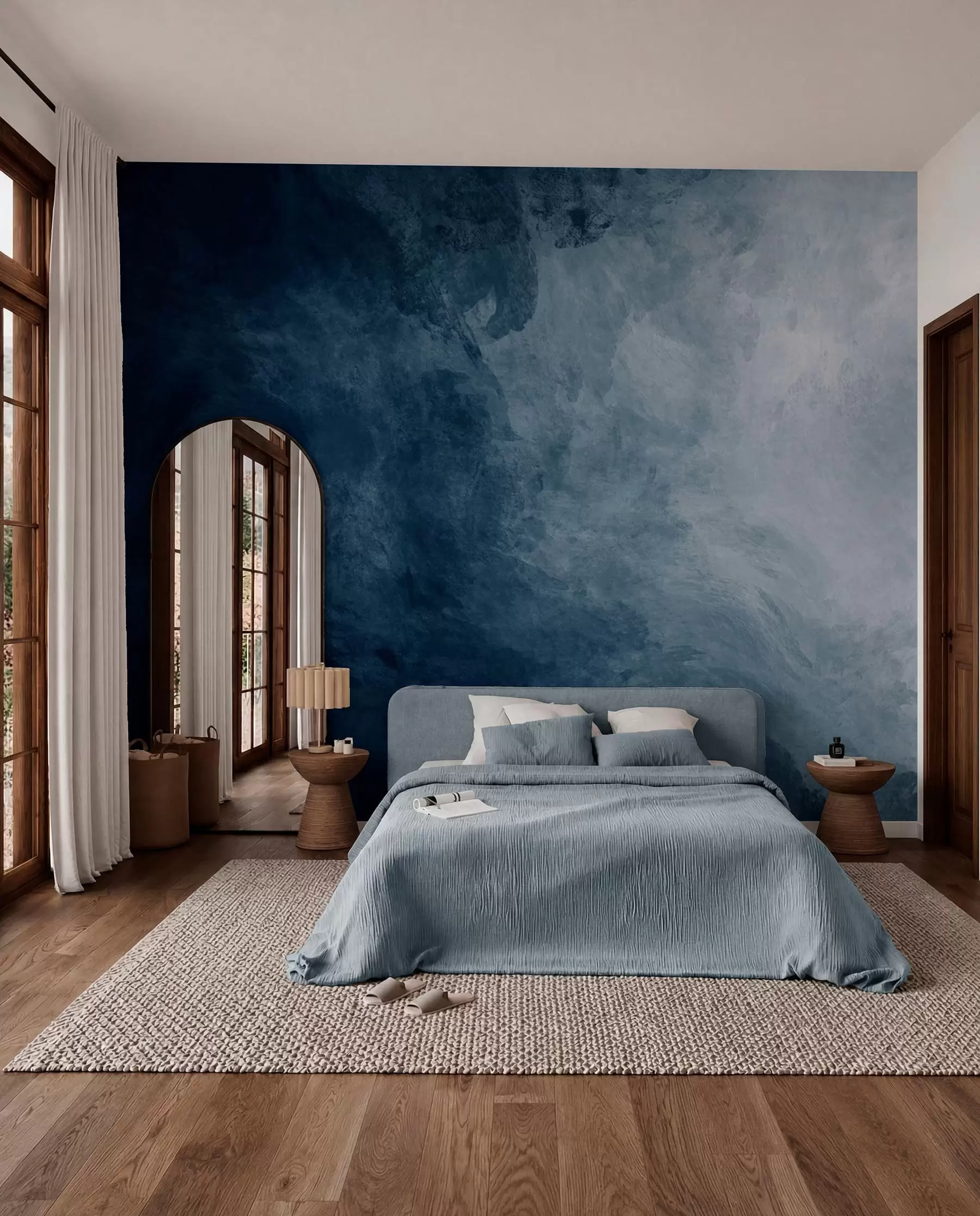 murales de pared Textura de nubes azul noche u03136
