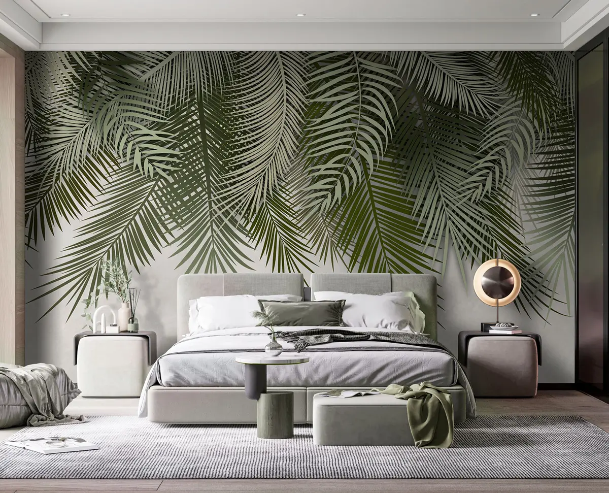murales de pared Ramas de palma con hojas tropicales u94411