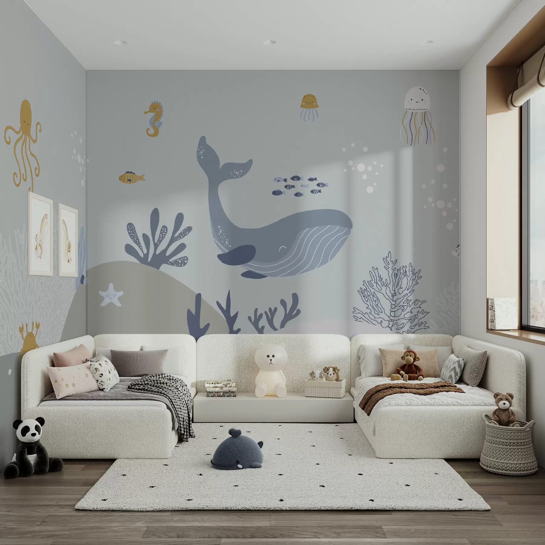 murales de pared Vida marina, ballena linda u94308