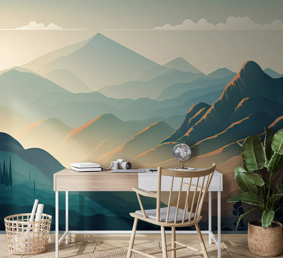 murales de pared montañas humeantes u94770