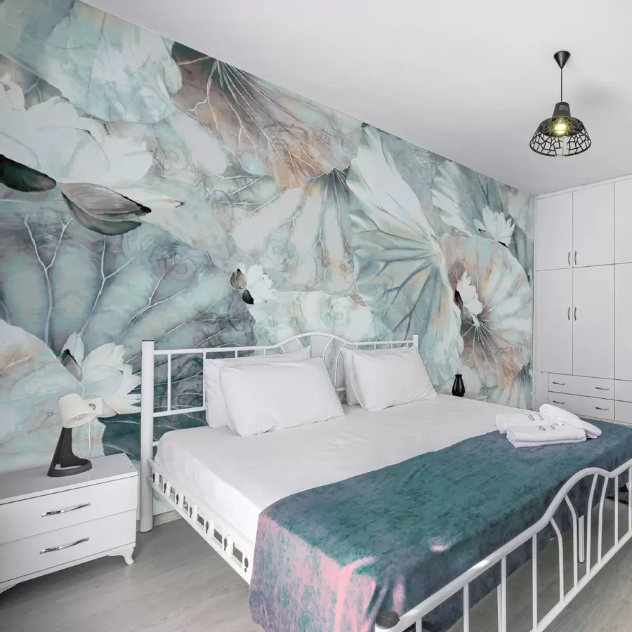 murales de pared Nuevos nenúfares grandes nenúfares con flores blancas u94276