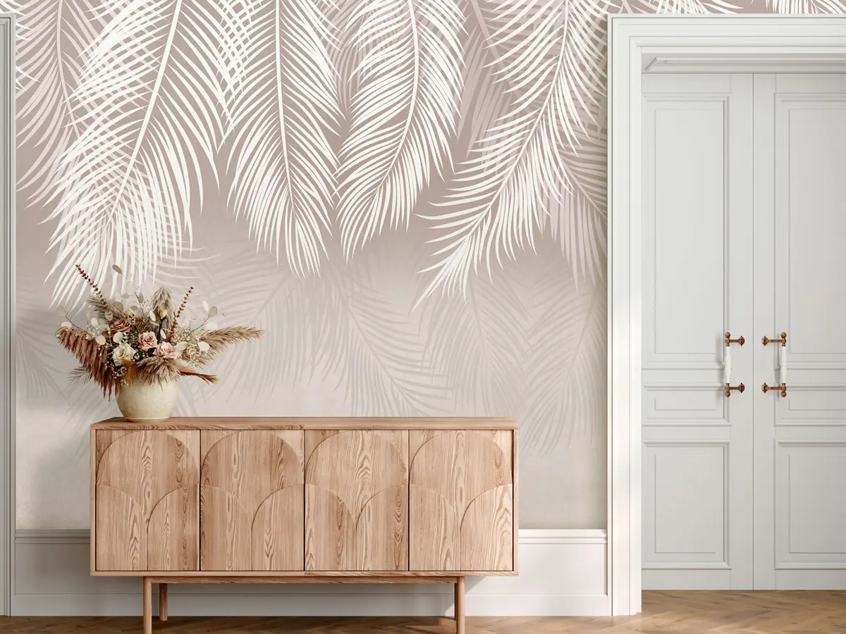 murales de pared hojas de palma en polvo u94372