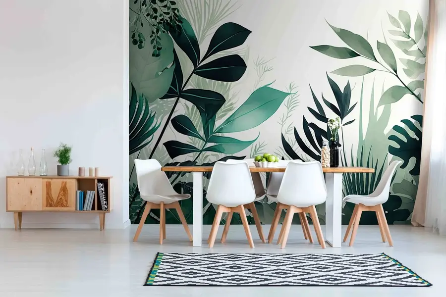 murales de pared Hojas verdes u75434