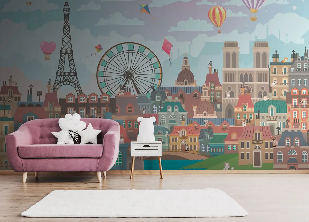murales de pared gatitos y paris u94617