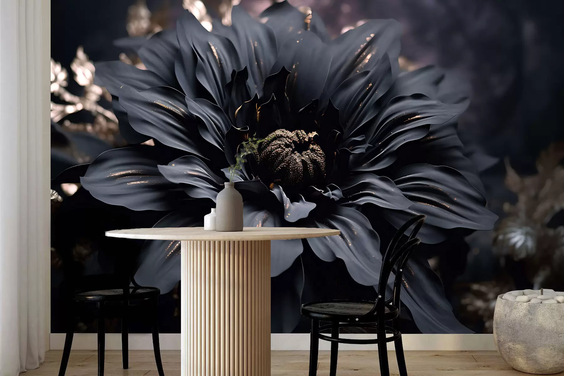 murales de pared Flor negra con polvo u95247