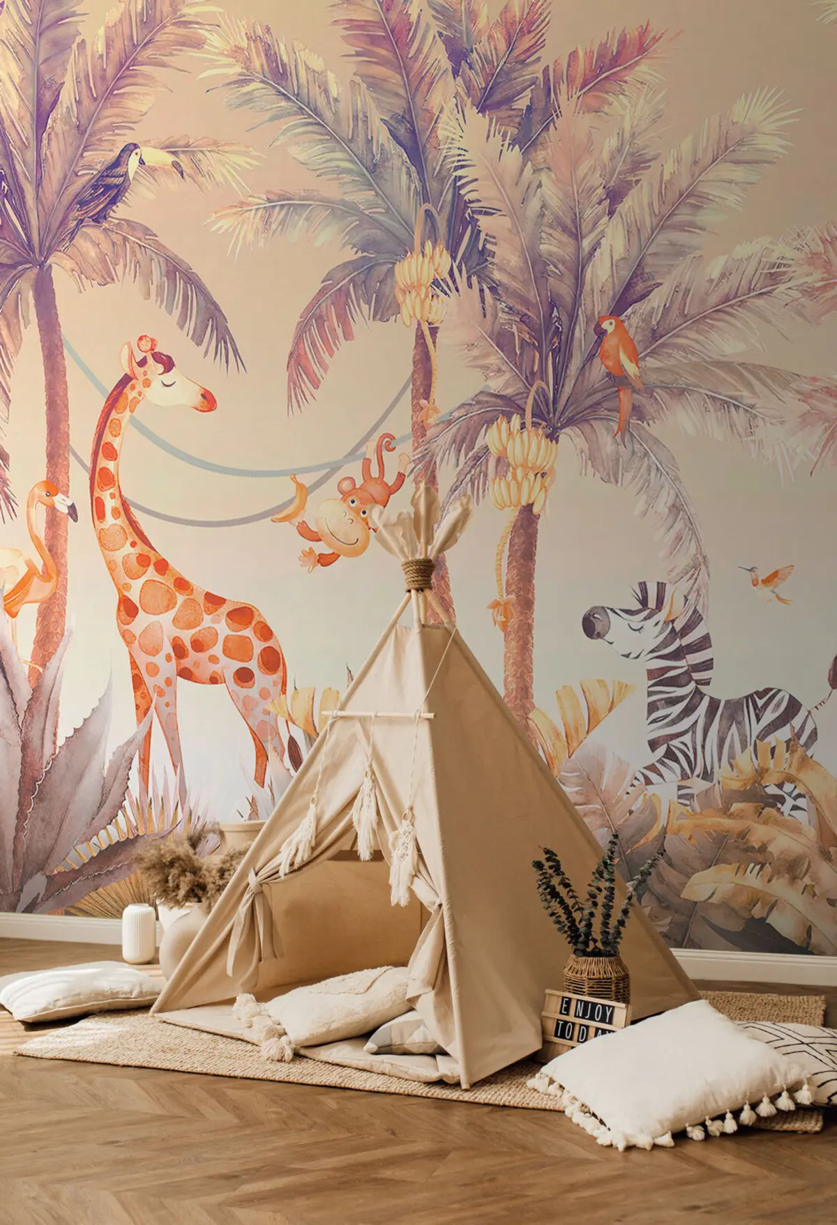 murales de pared animales en la selva tropical u95505