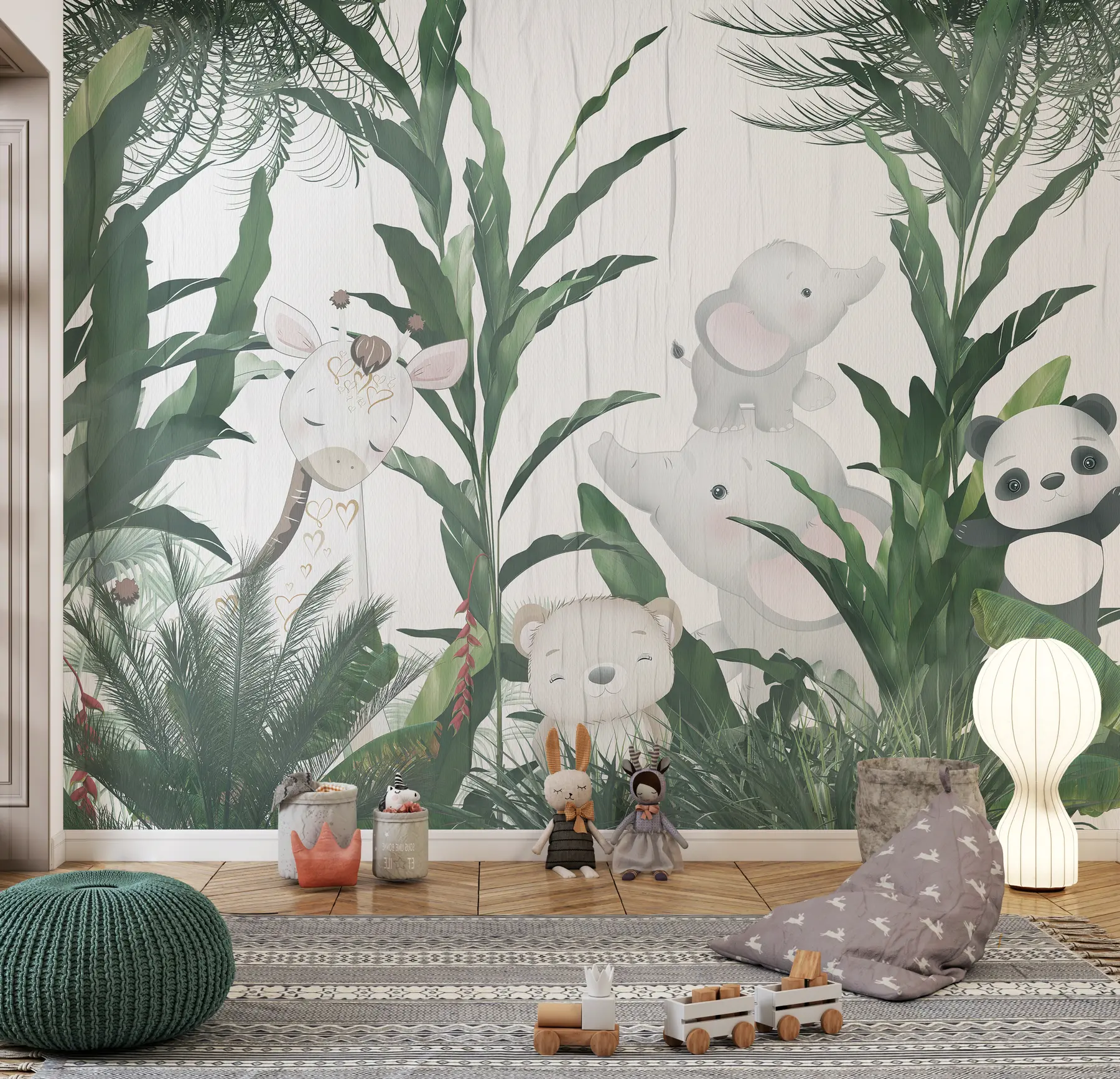 murales de pared animales entre los arboles u94842
