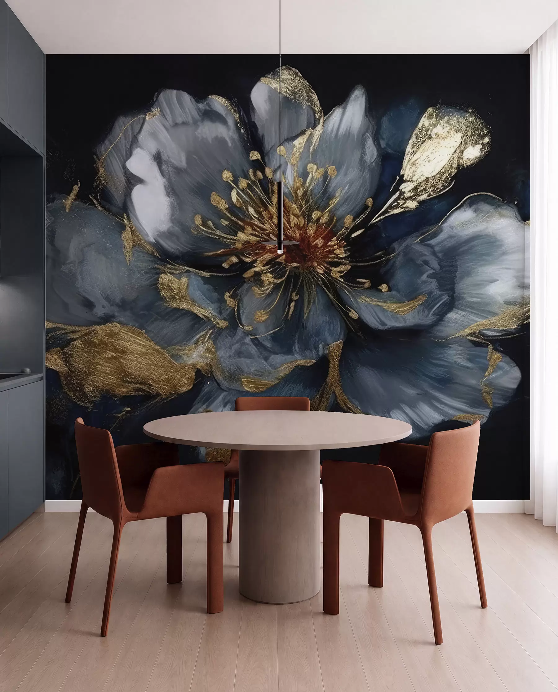 murales de pared Flor azul medianoche u95657