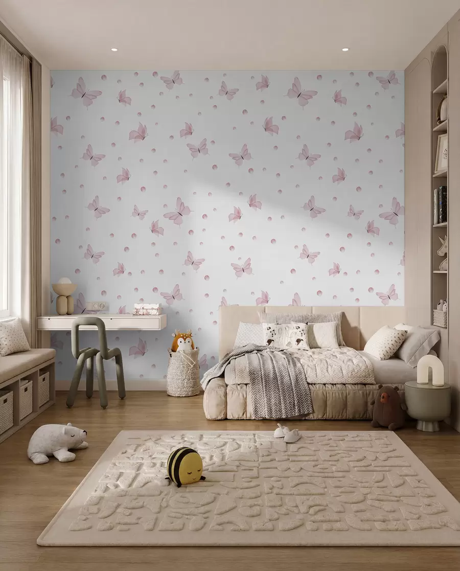 murales de pared Pequeñas mariposas rosas u96109
