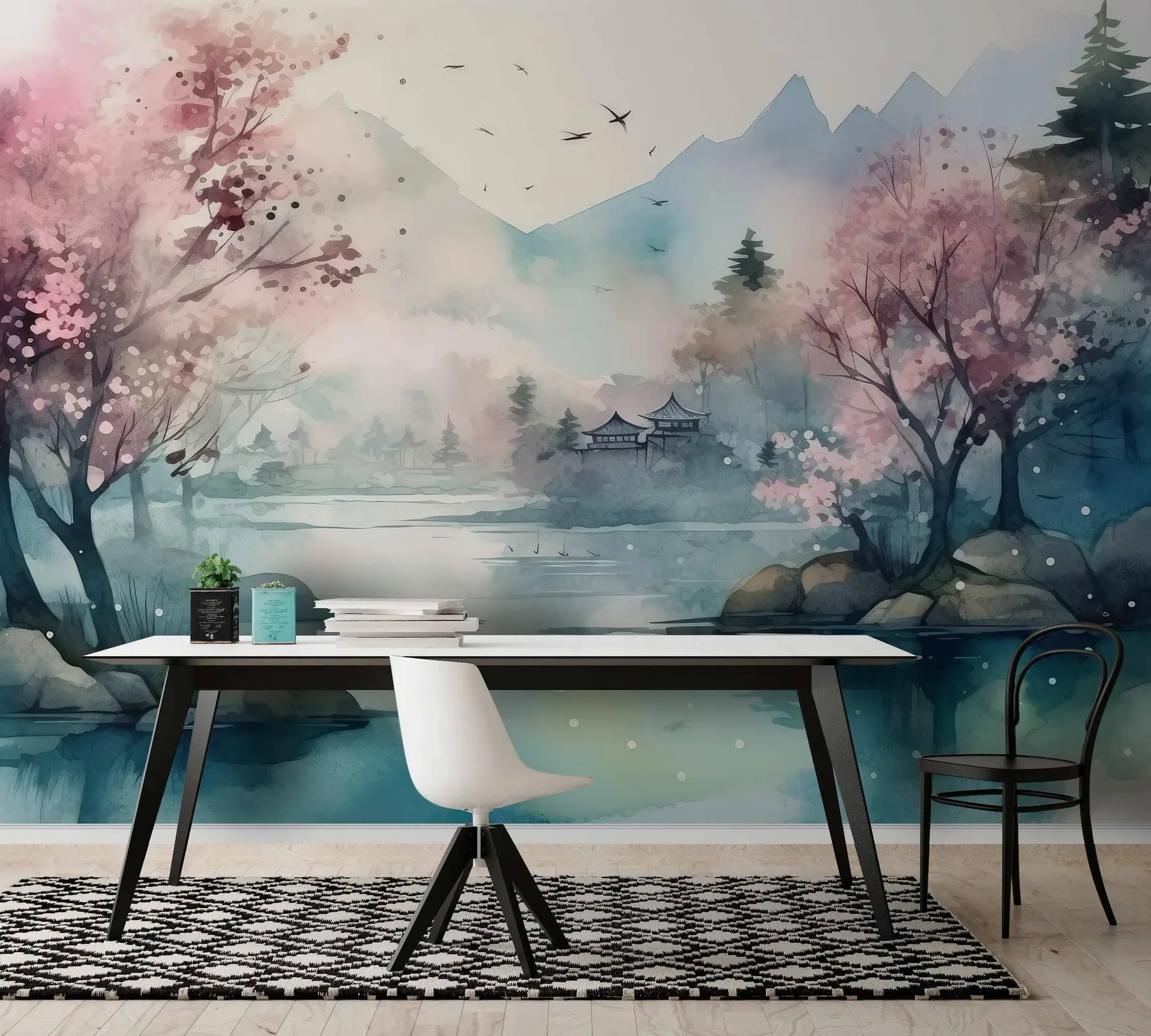 murales de pared paisaje de la montaña de la bahía u96039