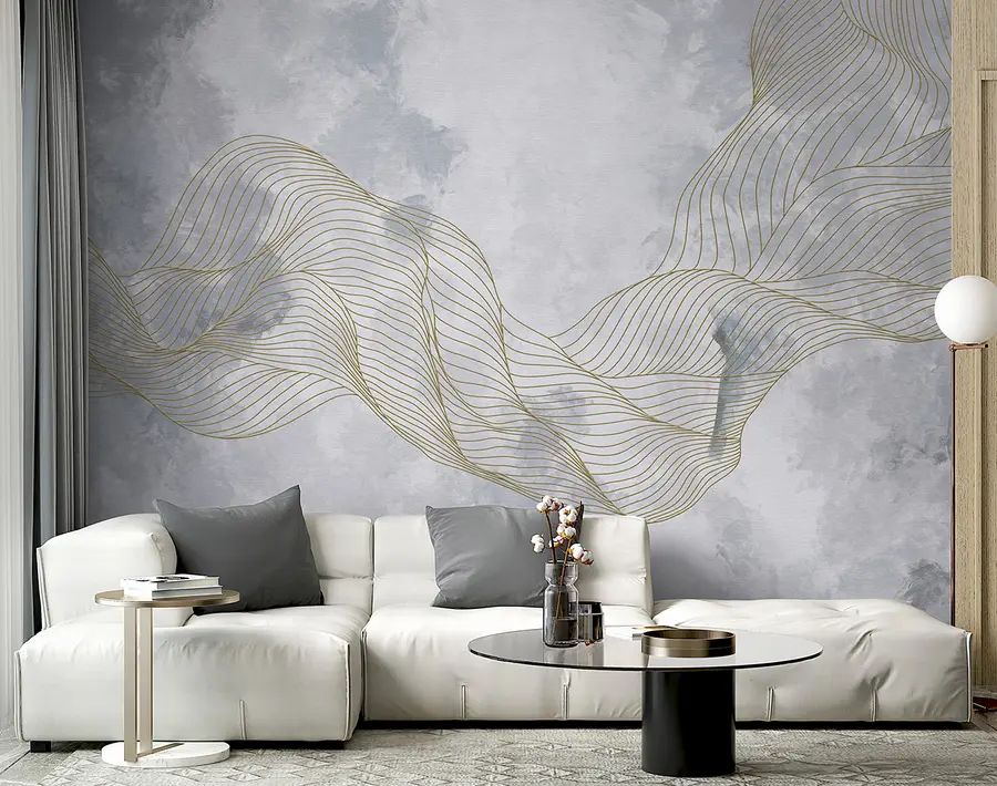 murales de pared Armonía geométrica sobre fondo de pared con textura u96329