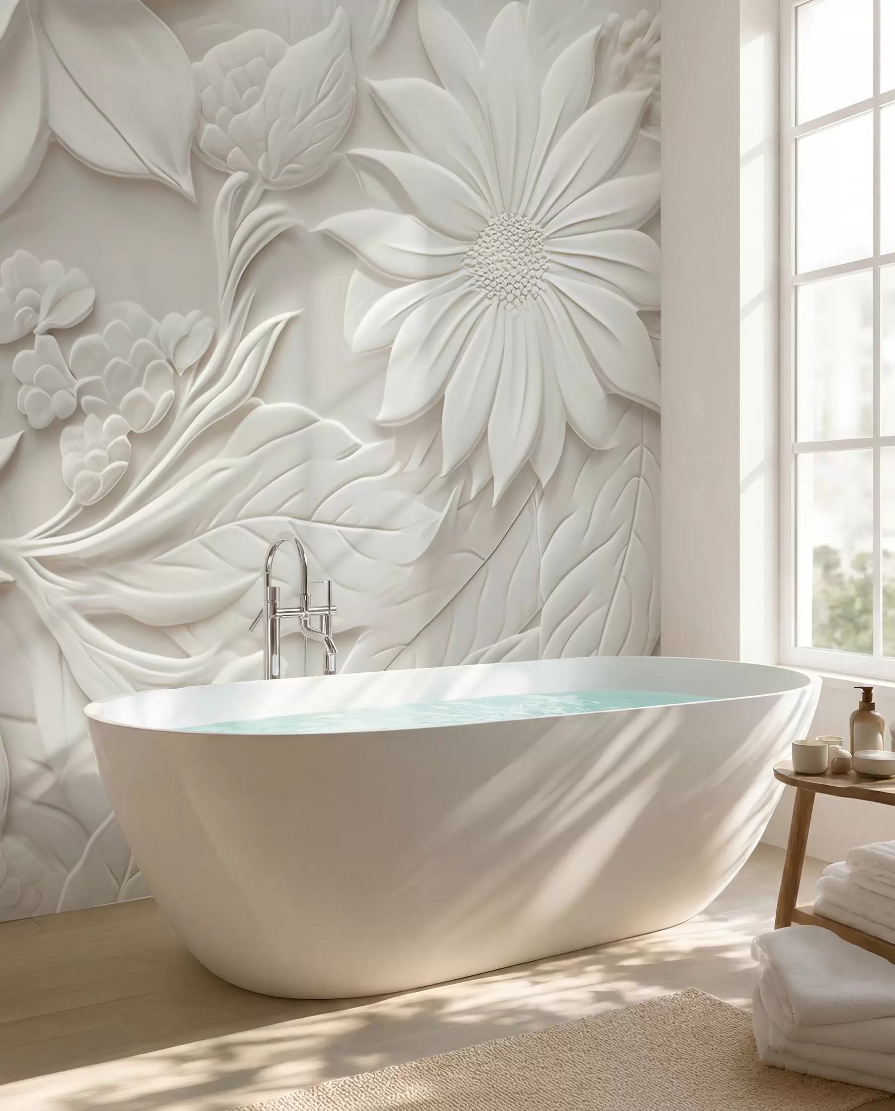 murales de pared flores en 3D u96695