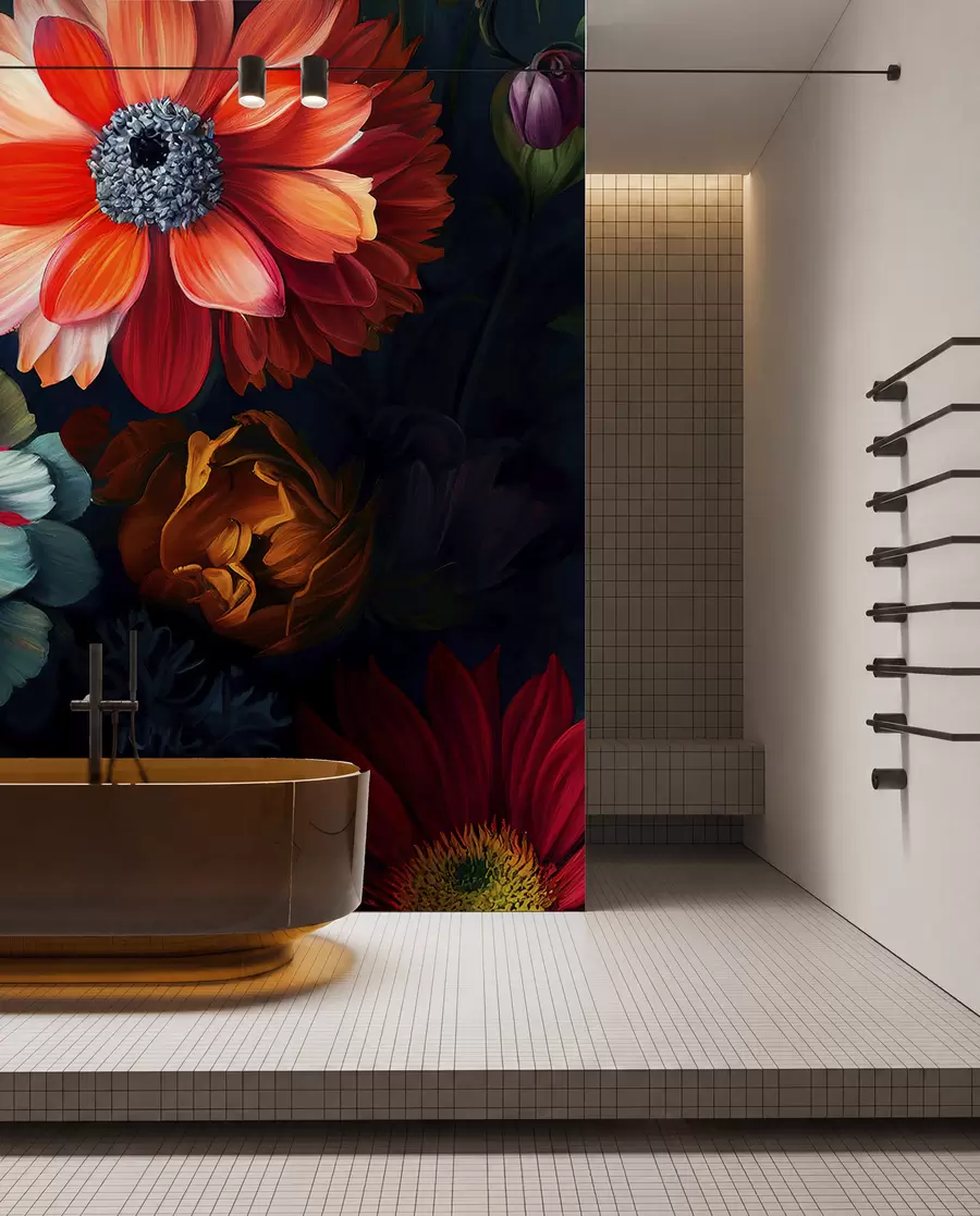 murales de pared Salpicadura de flores u96631