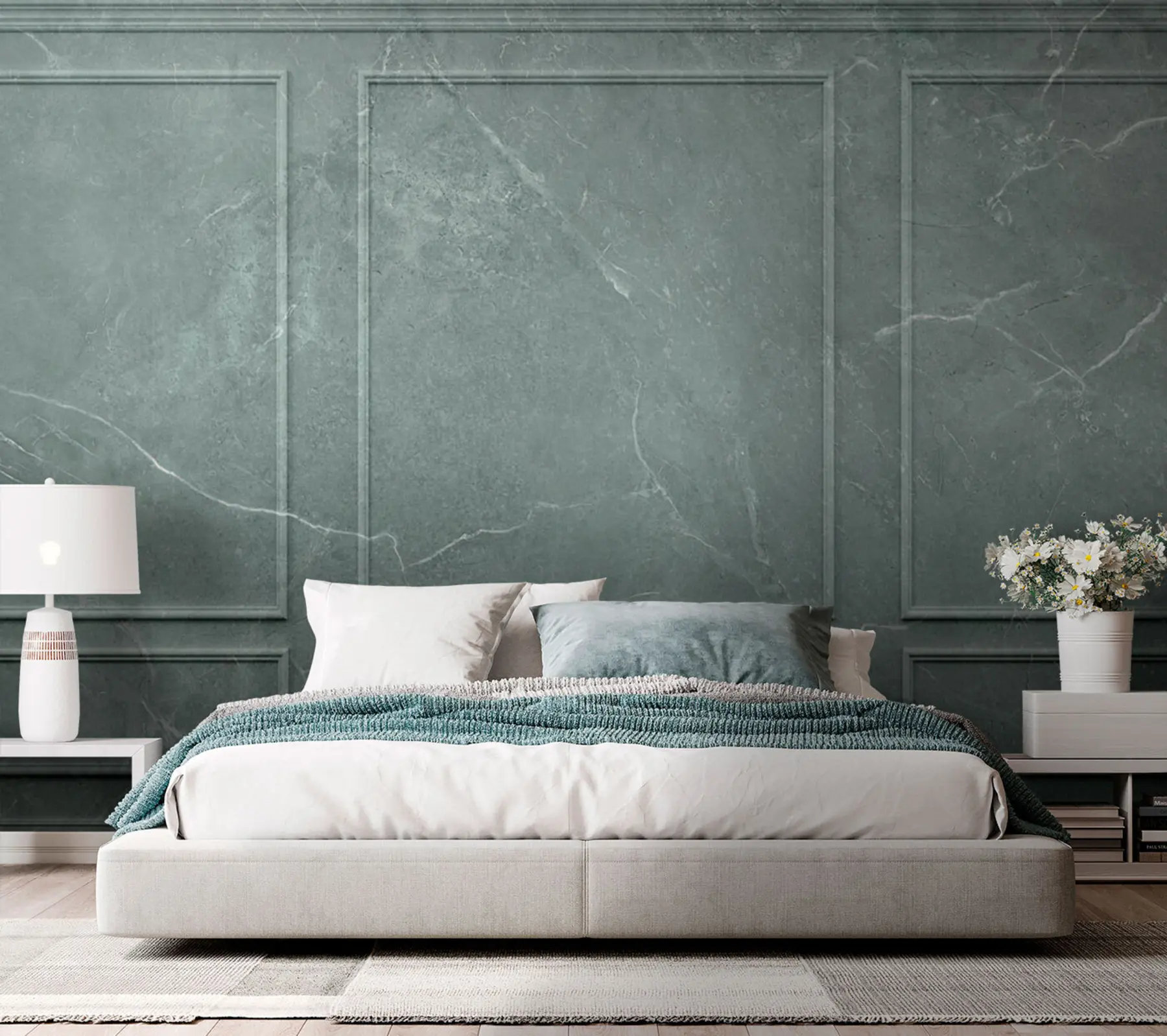 murales de pared Paneles ingleses clásicos textura de mármol Boiserie u96929