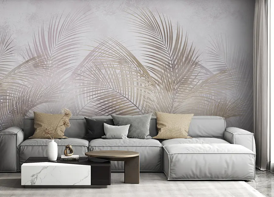 murales de pared árboles y hojas tropicales u96860