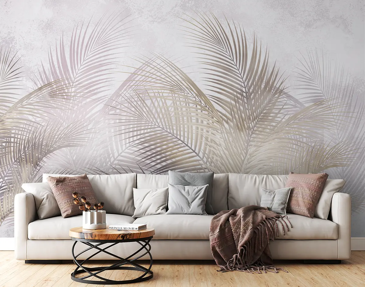 murales de pared árboles y hojas tropicales u96860