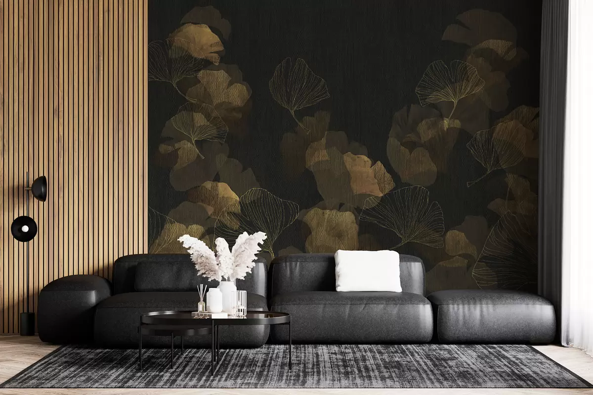 murales de pared Hojas de ginko populares u97142