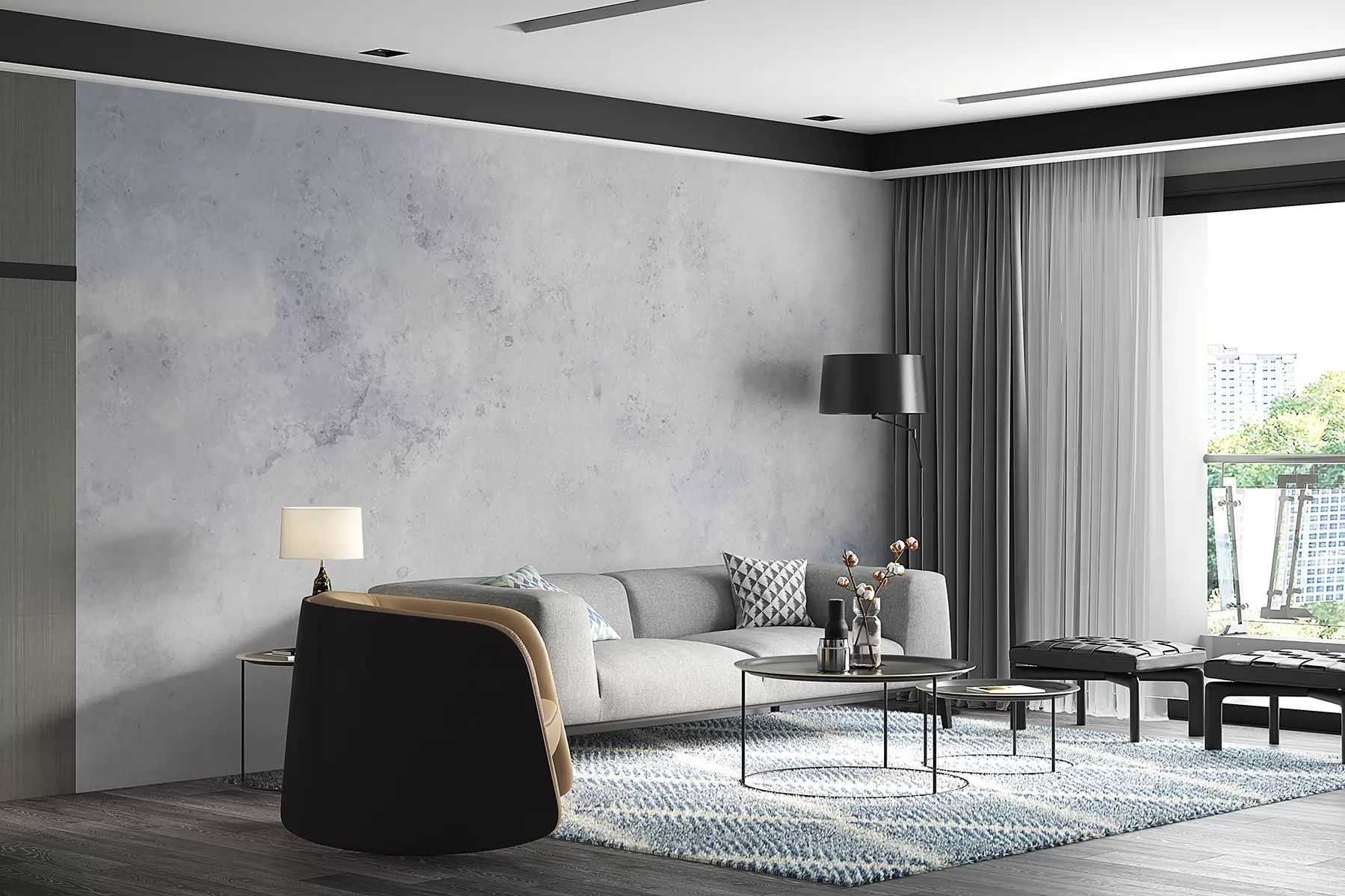 murales de pared Hormigón gris azulado u97225