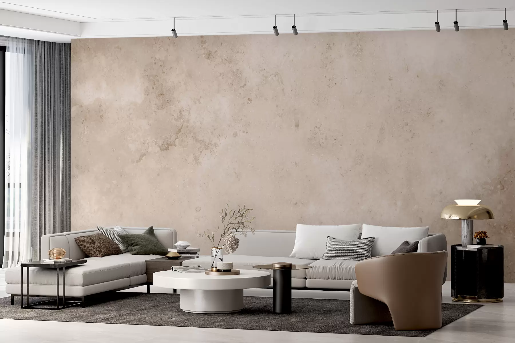 murales de pared Muro de hormigón beige u97236