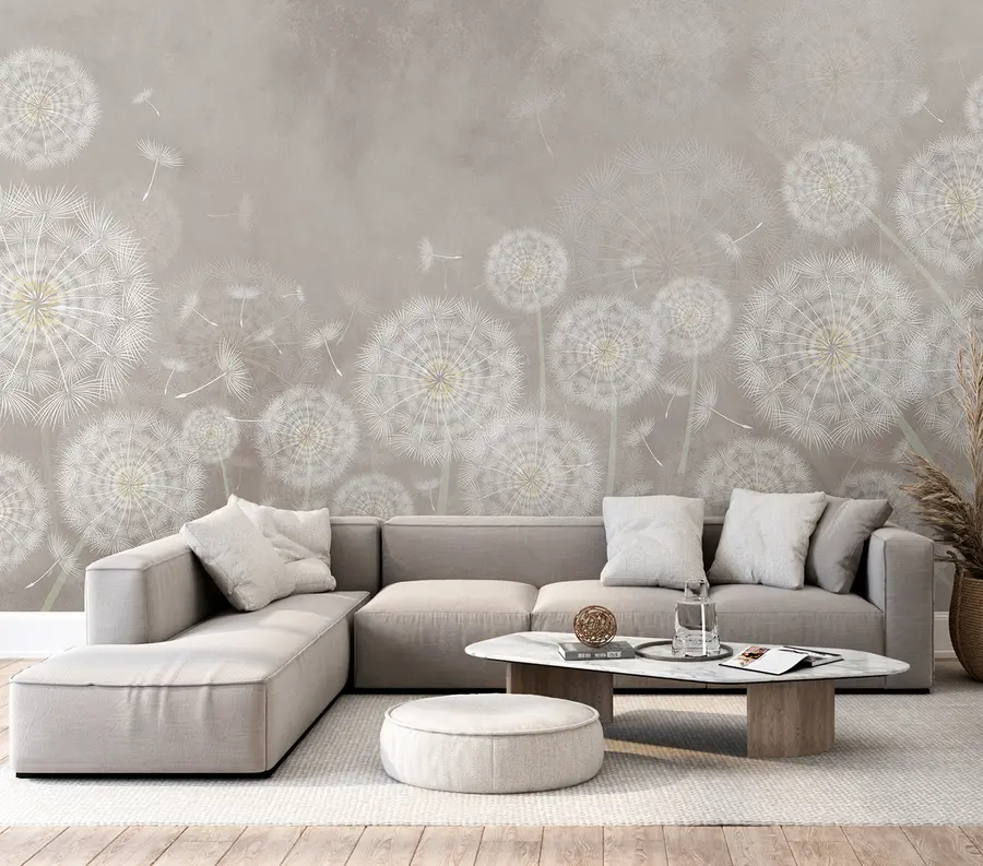 murales de pared Dientes de león sobre fondo texturizado u95374