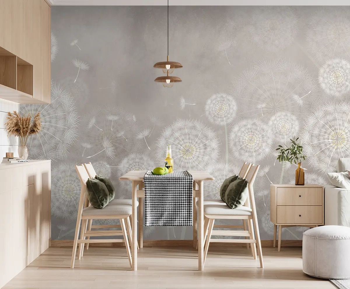 murales de pared Dientes de león sobre fondo texturizado u95374